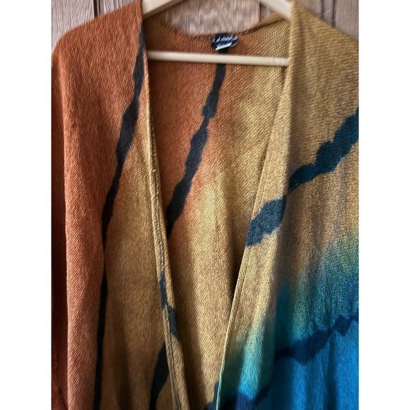 Dilemma New York Art to Wear Oversized Open Front Boho Cardigan with Raw Hem - Picture 2 of 7